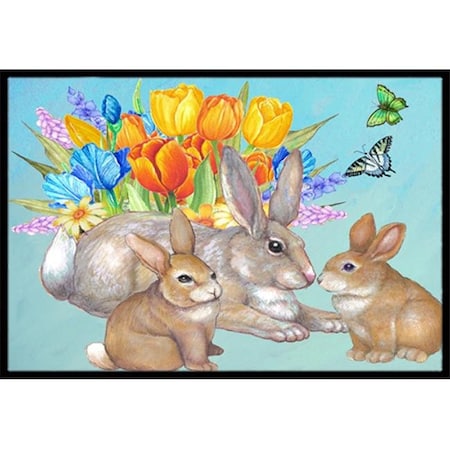 Carolines Treasures Carolines Treasures PJC1065JMAT Bunny Family Easter Rabbit Indoor & Outdoor Mat; 24 x 36 in. PJC1065JMAT